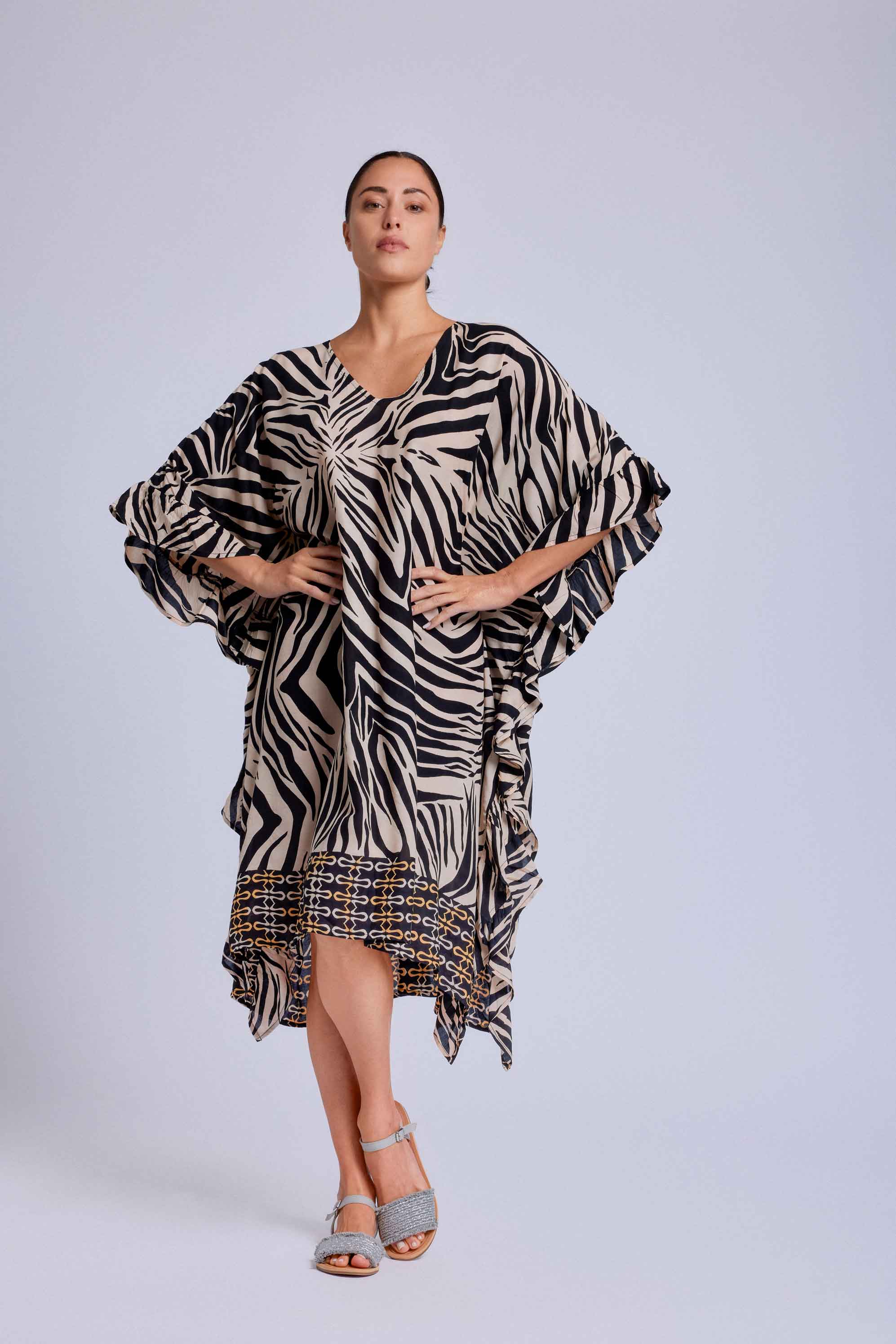 PONCHO LUNGO ZEBRATO