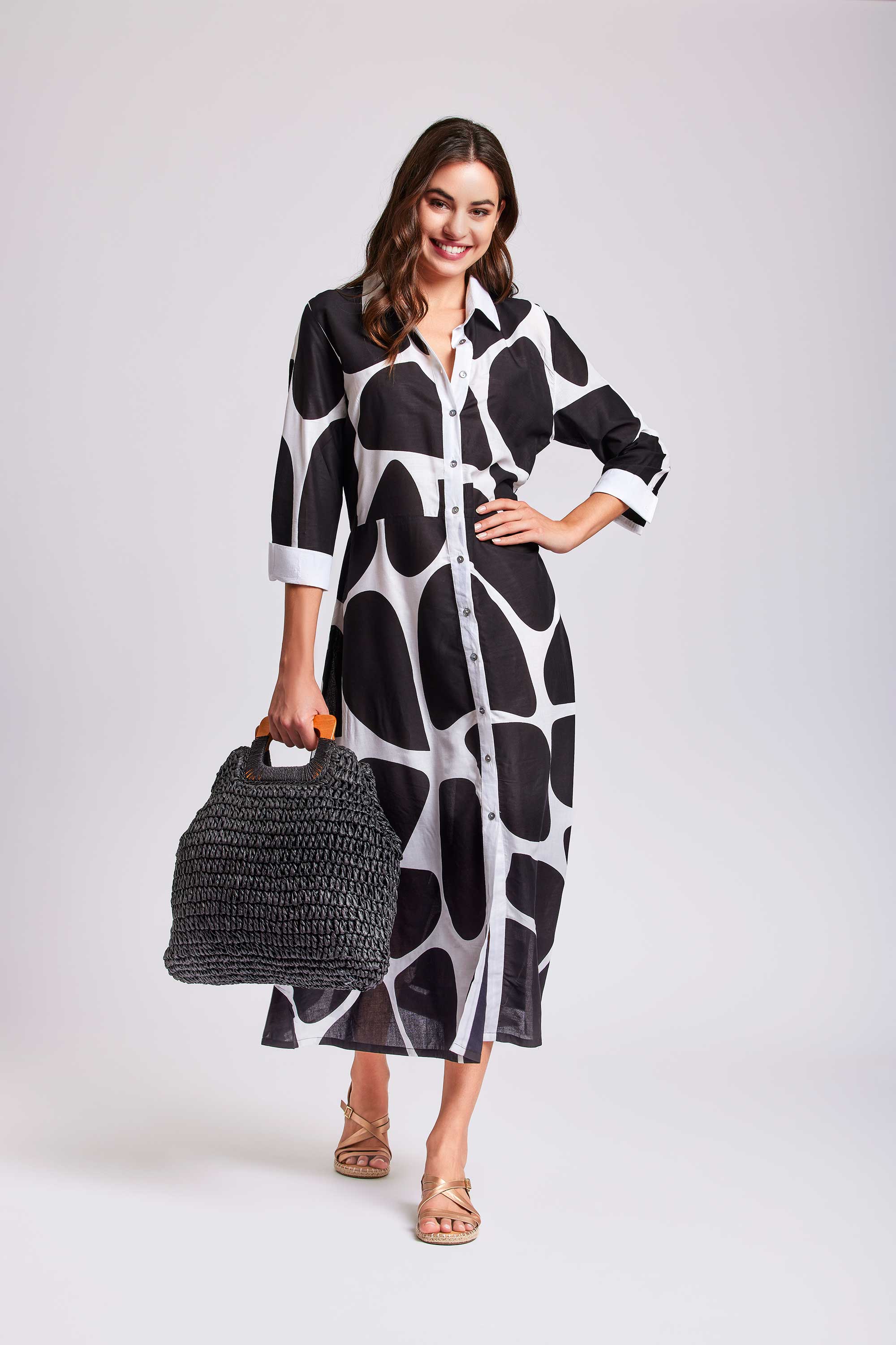 ABITO CAMICIA LUNGO MACULATO NERO