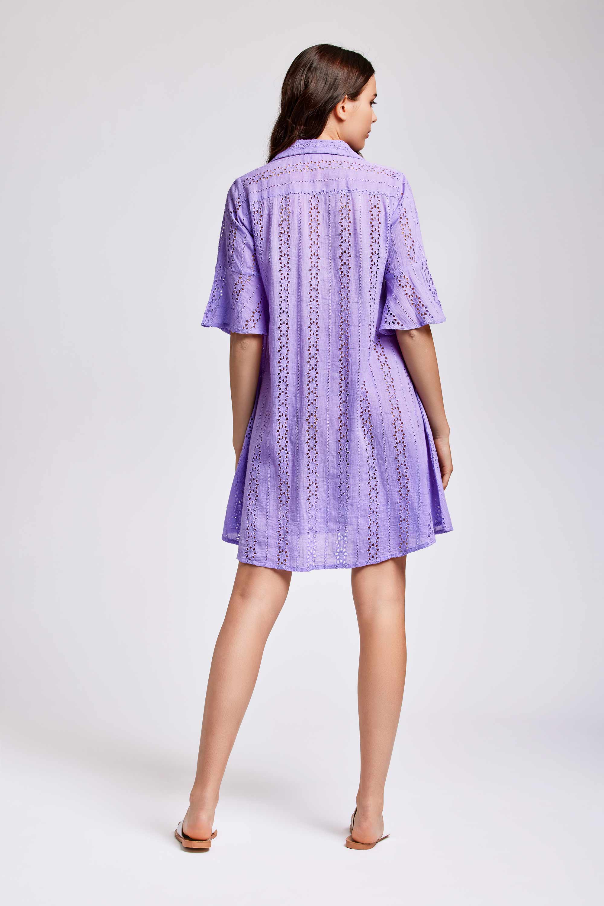 ABITO CAMICIA IN PIZZO PREGIATO