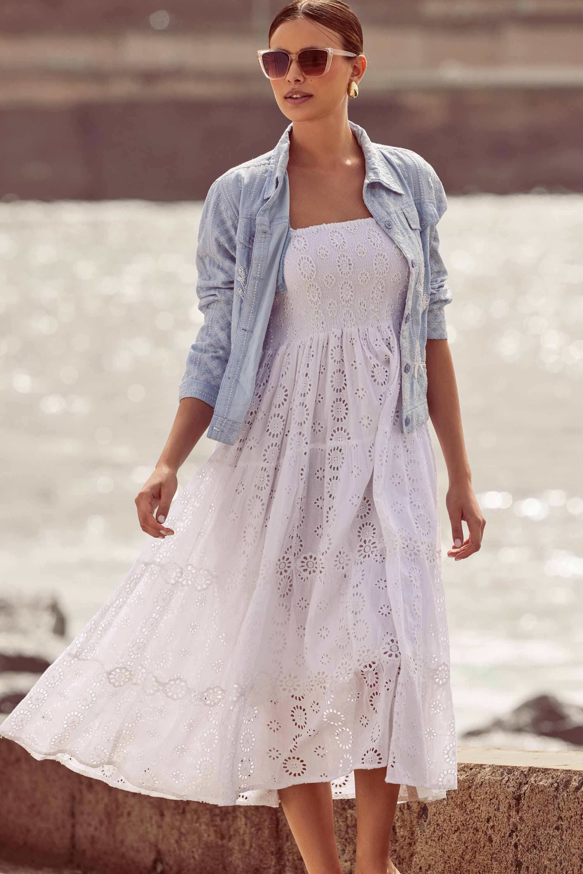 ABITO LUNGO IN PREGIATO PIZZO SANGALLO