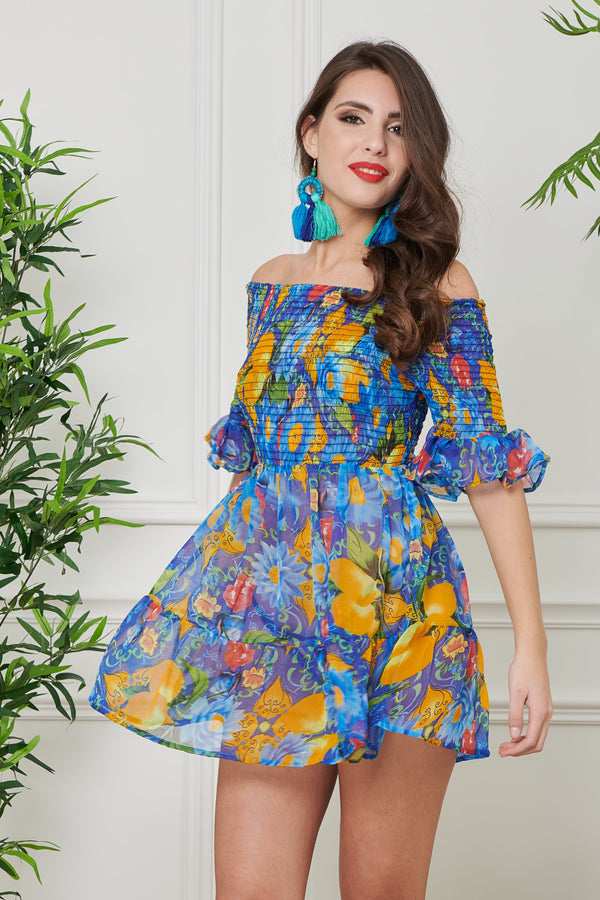 ROBE À VOLANTS EN MOUSSELINE