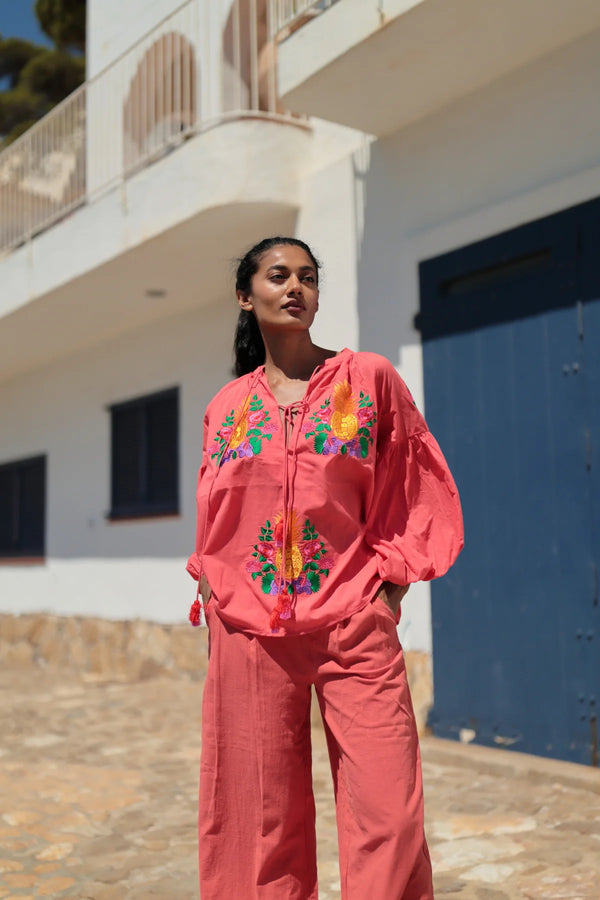 BLOUSE WITH HANDCRAFTED EMBROIDERY