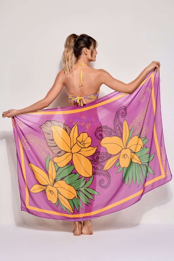 FLOWERS PAREO FOULARD