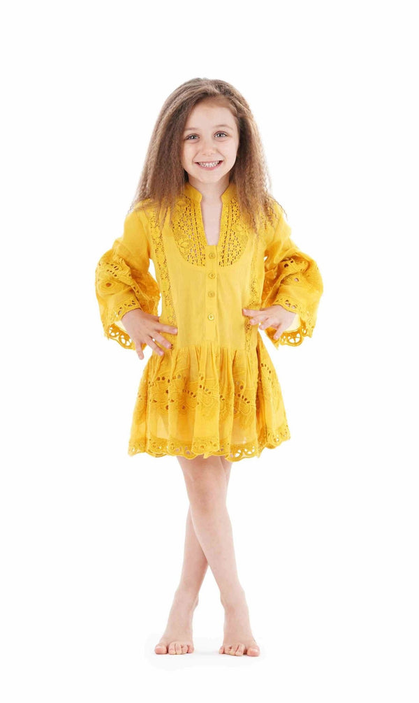 YELLOW BABY GIRL DRESS- IC9-153 - #Moda Mare Positano#
