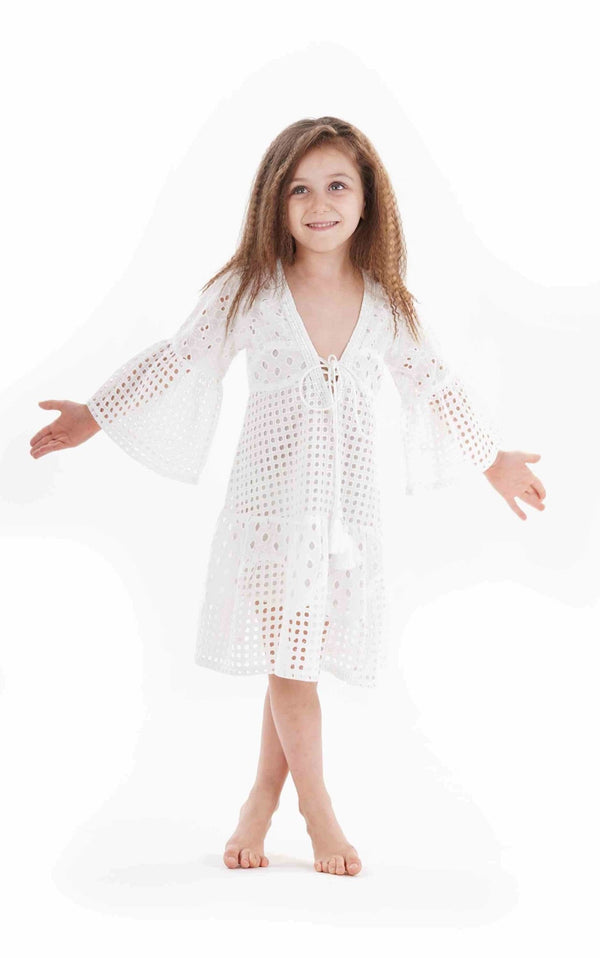 MACRAME BABY GIRL DRESS - IC9-148 - #Moda Mare Positano#