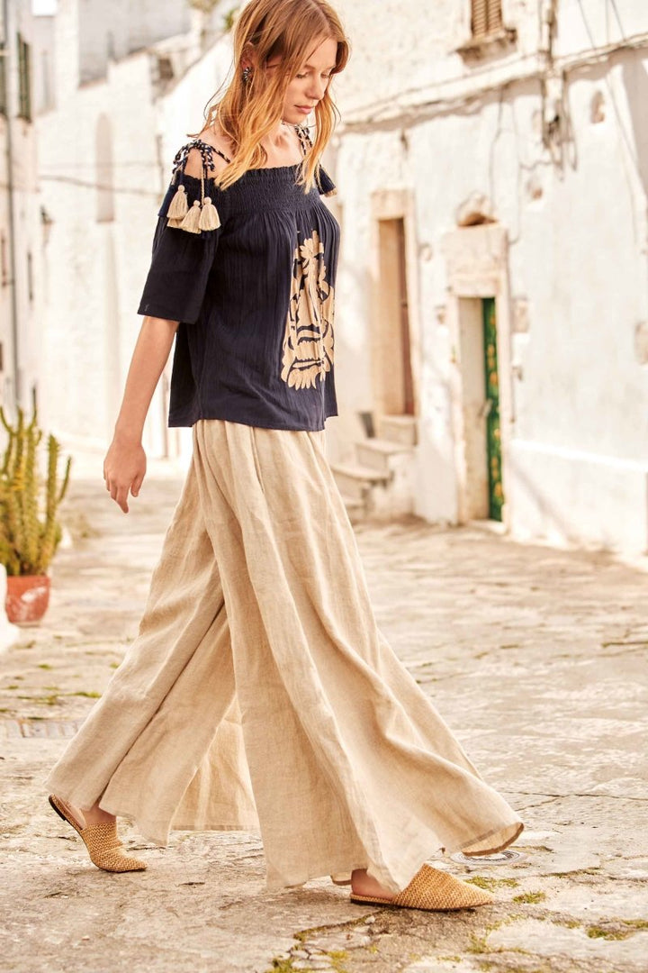 Lino Outfit Estate Pantaloni Lunghi Pantaloni Estivi Pantaloni Di