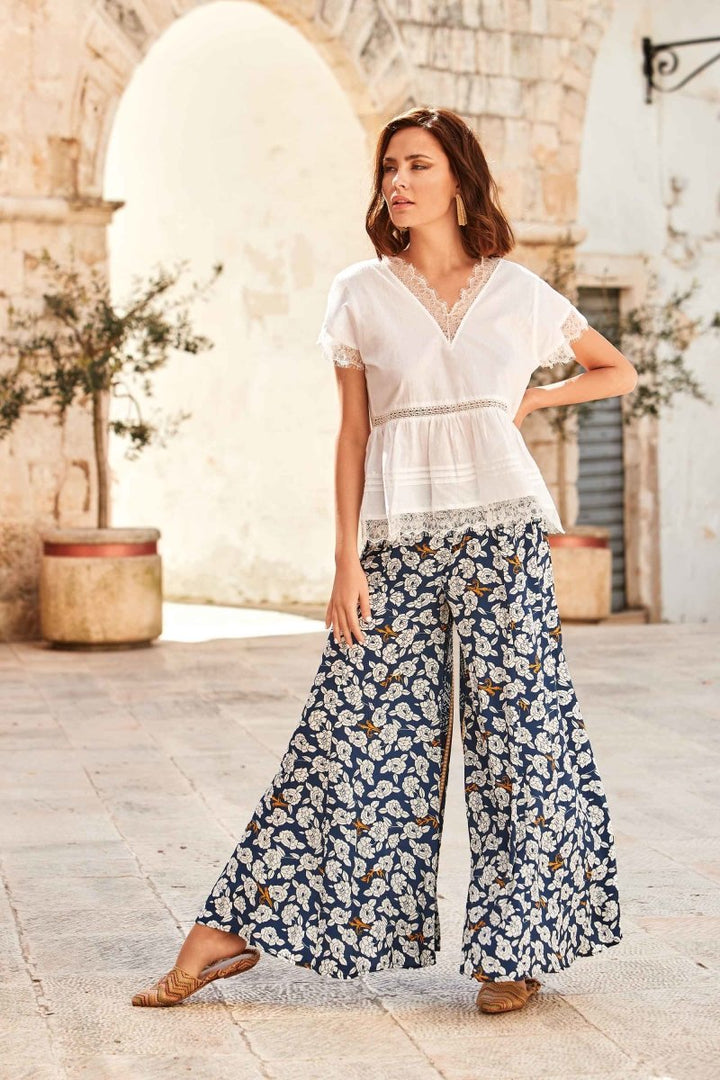 Pantaloni Palazzo Pantaloni Colorati Fantasia Pantaloni Plissè